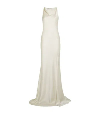Lapointe Sleeveless Cowl-neck Gown In Ivory