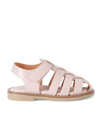 Papouelli Kids' Leather Momo Sandals In Beige