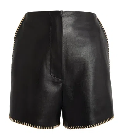 Nanushka Faux Leather Elza Shorts In Black