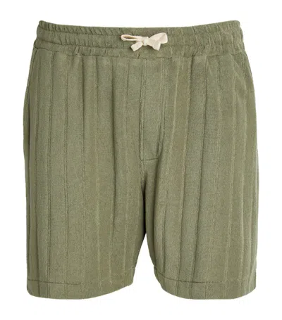 Oliver Spencer Terry Towelling Weston Shorts In Green