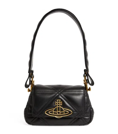 Vivienne Westwood Small Leather Hazel Shoulder Bag In Black