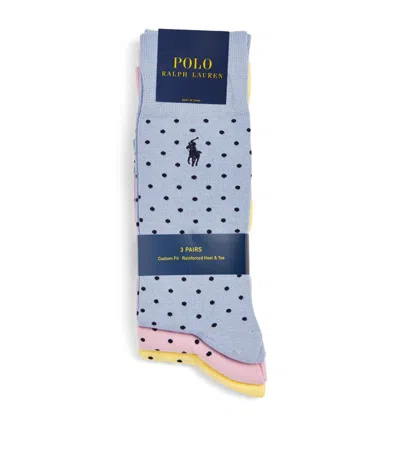 Polo Ralph Lauren Polo Pony Polka-dot Socks (pack Of 3) In Multi