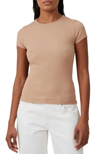 Cotton On Women's The One Rib Crew Neck Short Sleeve T-shirt In Chestnut