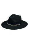 Marcus Adler Women's Packable Panama Hat With Beaded Trim In Black
