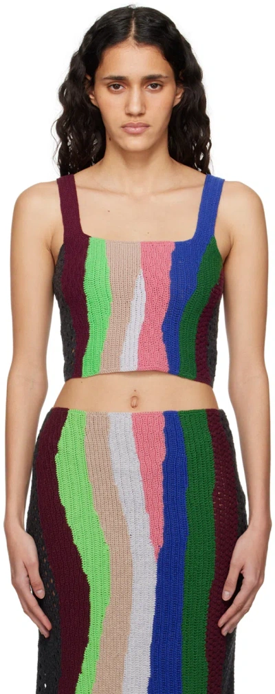 Gabriela Hearst Bora Crocheted Cashmere Crop Top In Multi