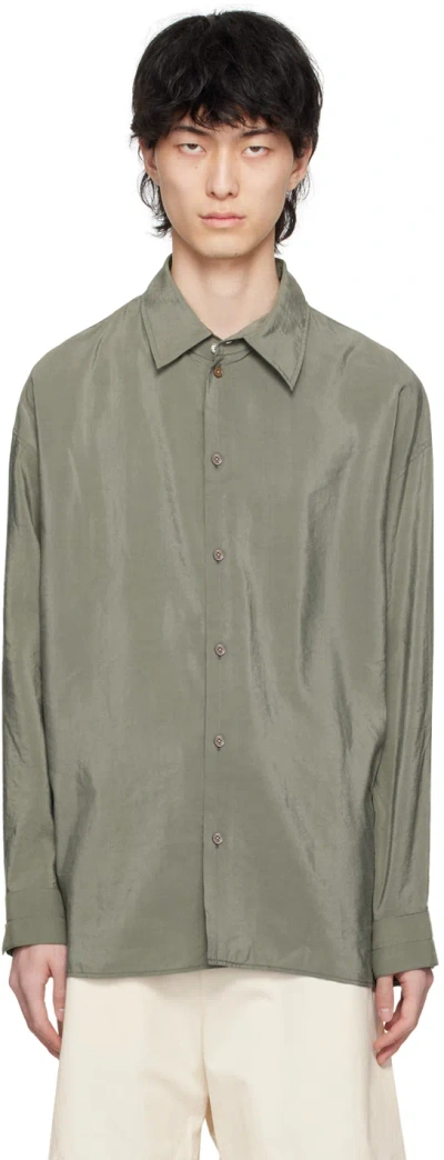 Lemaire Twisted Button-up Shirt In Bk949 Ash Grey