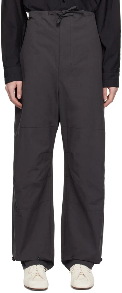 Lemaire Gray Maxi Trousers In Br506 Anthracite Bro