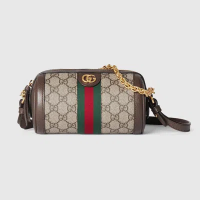 Gucci Ophidia Mini Shoulder Bag In Brown