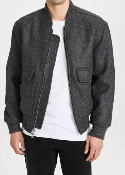 Alex Mill Dean Bomber Jacket In Italian Wool In Charcoal
