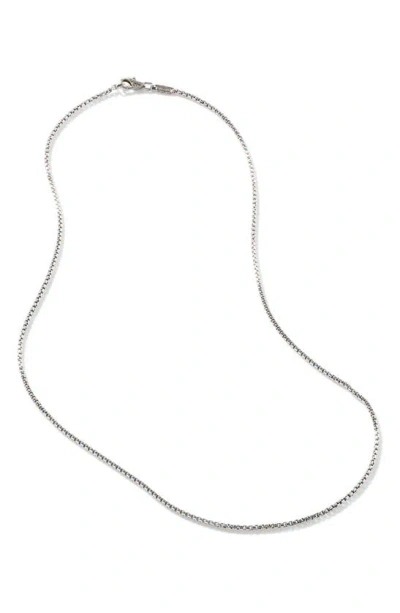John Hardy Box Chain Necklace In Silver