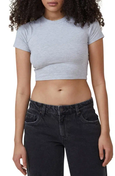 Cotton On Women's Micro Crop T-shirt In Gray Marle