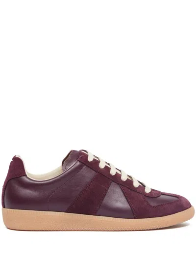 Maison Margiela Replica Leather Trainers In Red
