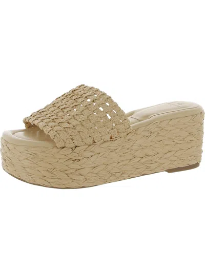 Marc Fisher Ltd Priya Womens Woven Peep-toe Platform Sandals In Multi