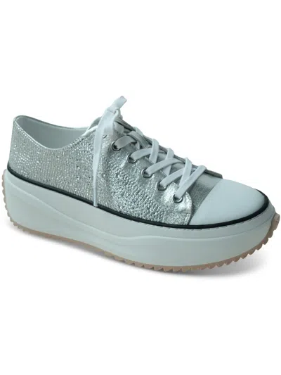 Wild Pair Womens Faux Suede Casual And Fashion Sneakers In Silver