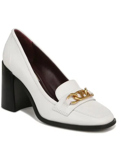 Franco Sarto Womens Slip On Dressy Loafer Heels In White