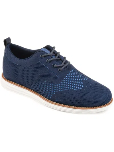 Vance Co. Ezra Mens Knit Lace-up Casual And Fashion Sneakers In Blue