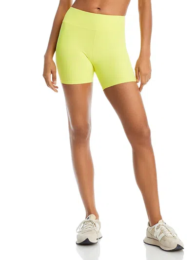 Aqua Womens Fitness Activewear Bike Short In Yellow