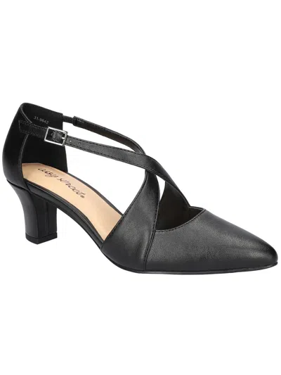 Easy Street Elegance Womens Faux Leather Pointed Toe Pumps In Black