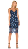 Bardot Sapphire Floral-embroidered Dress In Navy