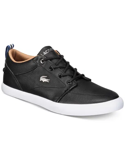 Lacoste Bayliss Mens Leather Low Top Sneakers In Black,white