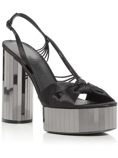 Ferragamo Sabina Womens Satin Dressy Platform Sandals In Black