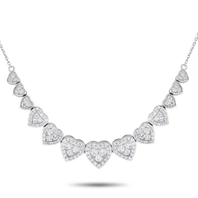 Non Branded Lb Exclusive 14k White Gold 1.0ct Diamond Heart Necklace Nk01609
