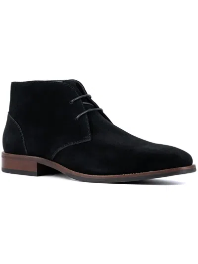 Vintage Foundry Co Aldwin Mens Suede Square Toe Booties In Black