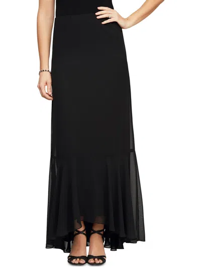 Alex Evenings Womens Maxi Hi-low Maxi Skirt In Black