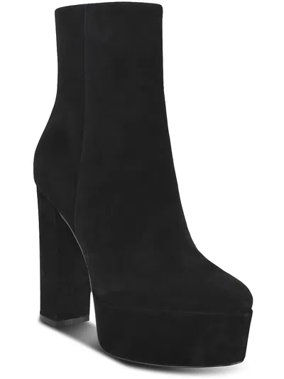 Marc Fisher Ltd Caled Womens Faux Suede Platform Booties In Black