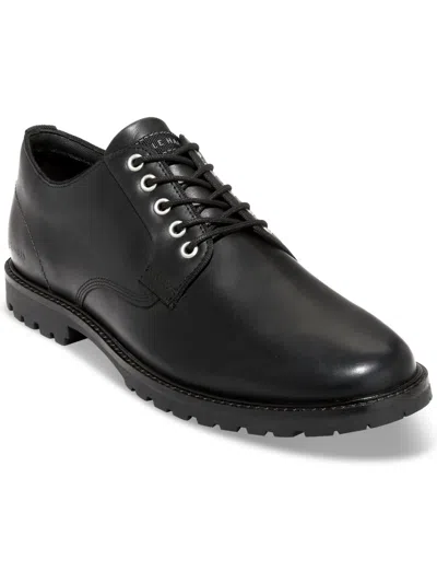 Cole Haan Midland Lug Plaintoe Mens Leather Round Toe Oxfords In Black