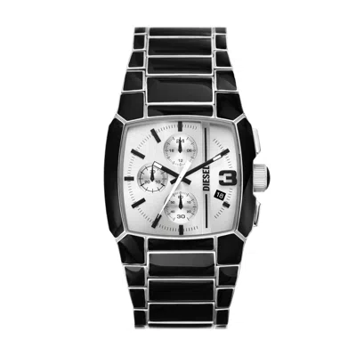 Diesel Men's Cliffhanger Chronograph, Black Lacquer And Stainless Steel Watch In Multi