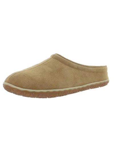 Minnetonka Taylor Mens Suede Slip On Clog Slippers In Brown