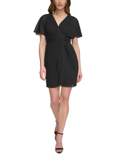 Jessica Howard Petites Womens Semi-formal Mini Sheath Dress In Black