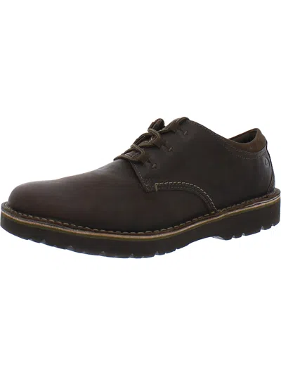 Clarks Eastford Low Mens Leather Lace-up Oxfords In Brown