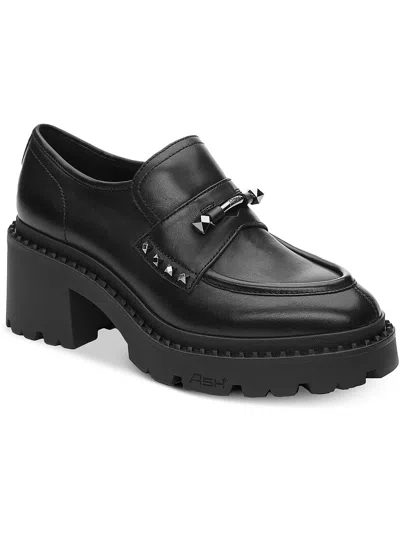 Ash Nelson Jack Womens Patent Leather Slip-on Loafers In Black