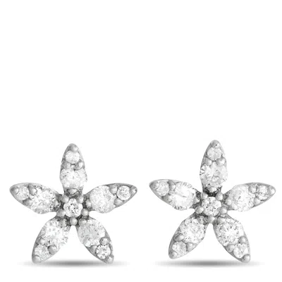 Non Branded Lb Exclusive 14k White Gold 0.60ct Diamond Flower Earrings Er28578-w