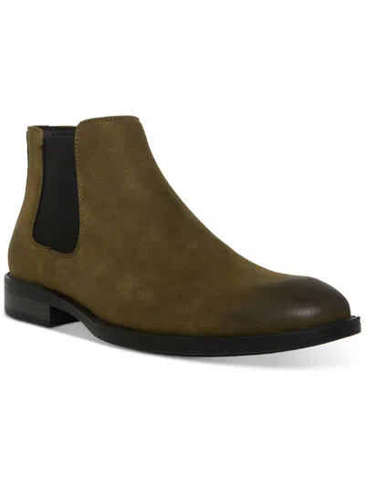 Madden Maxxin Mens Round Toe Faux Leather Chelsea Boots In Green