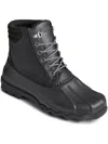 Sperry Avenue Duck Mens Faux Leather Outdoor Ankle Boots In Black
