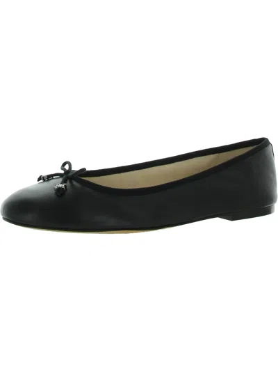 Sam Edelman Felicia Luxe Womens Leather Bow Ballet Flats In Black