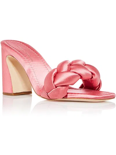 Loeffler Randall Freya Womens Satin Braided Slide Sandals In Pink