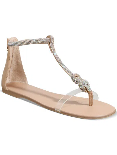 Inc Germani Womens Embellished Knot-front Thong Sandals In Beige