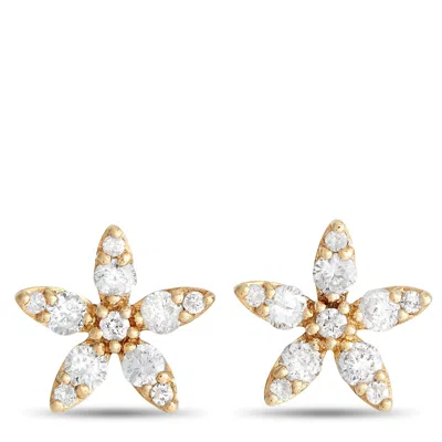 Non Branded Lb Exclusive 14k Yellow Gold 0.60ct Diamond Flower Earrings Er28577-y
