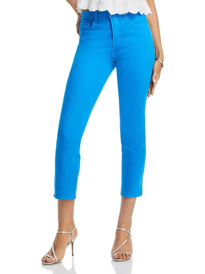 L Agence Womens Cropped High Rise Cigarette Jeans In Blue