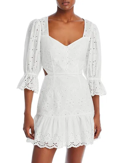 French Connection Womens Mini Cutout Mini Dress In White