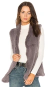 JUNE CLASSIC RABBIT FUR SHAWL VEST,9B215S