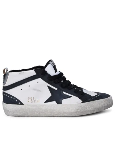 Golden Goose Man  'mid-star Classic' White Leather Sneakers