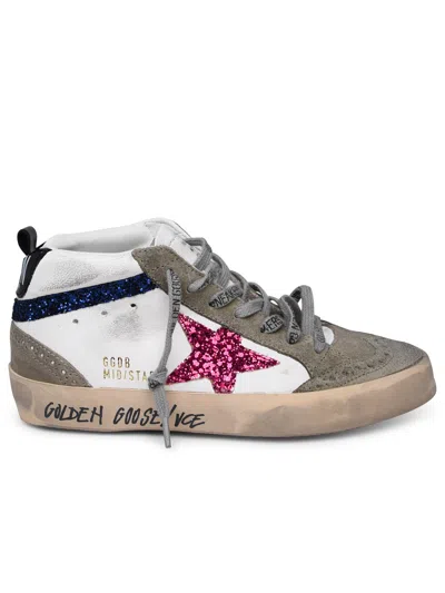 Golden Goose Woman  'mid Star' Two-tone Leather Sneakers In Multicolor