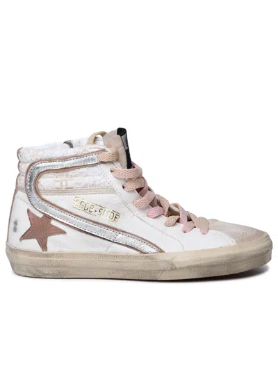 Golden Goose Woman  'slide' White Leather Trainers