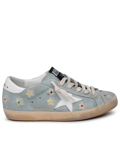 Golden Goose Woman  'super-star Classic' Sneakers In Light Blue Suede