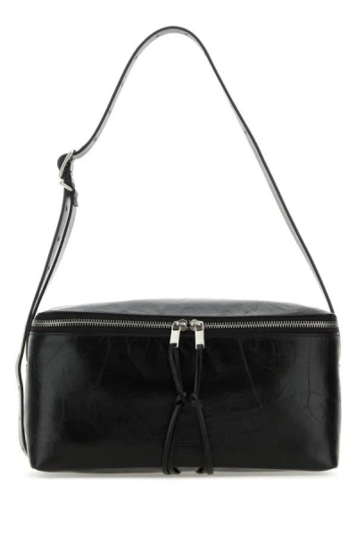 Jil Sander Man Black Leather Medium Shoulder Bag